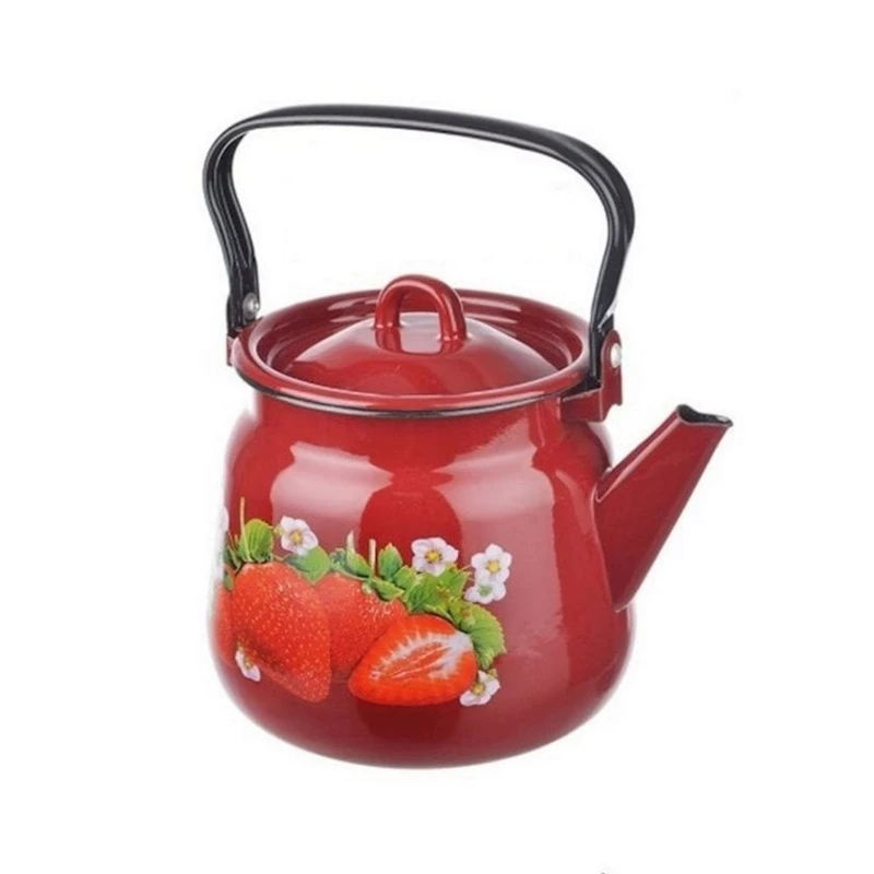 Чайник для кипячения воды СтальЭмаль Клубника садовая С2716.ЯР*59, 3500 мл, эмалированная сталь, красный Чайник для кипячения воды СтальЭмаль Клубника садовая С2716.ЯР*59, 3500 мл, эмалированная сталь, красный