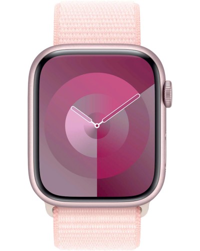 Ağıllı saat Apple Watch Series 9 GPS 45mm Pink Aluminium Case with Light Pink Sport Loop (MR9J3QR/A)