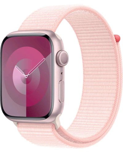 Ağıllı saat Apple Watch Series 9 GPS 45mm Pink Aluminium Case with Light Pink Sport Loop (MR9J3QR/A)