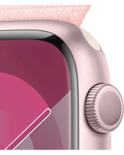 Ağıllı saat Apple Watch Series 9 GPS 45mm Pink Aluminium Case with Light Pink Sport Loop (MR9J3QR/A)