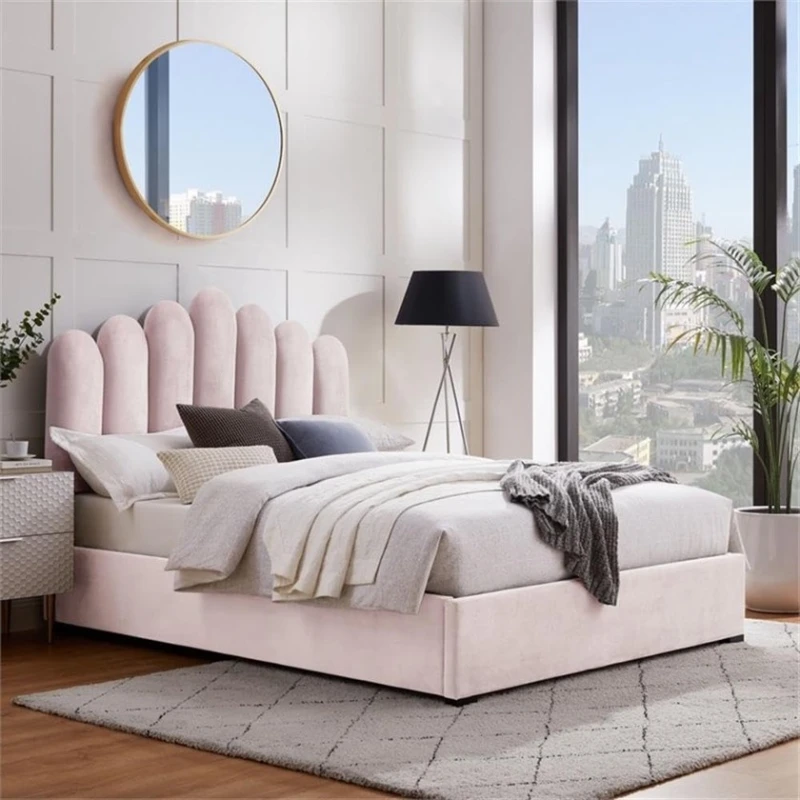 Bir nəfərlik çarpayı Art_tek_yataq 92, laminat/parça, çəhrayı, 85x90x200 sm