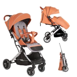 Детская коляска Kidilo ALD_kf_207, оранжевая Детская коляска Kidilo ALD_kf_207, оранжевая
