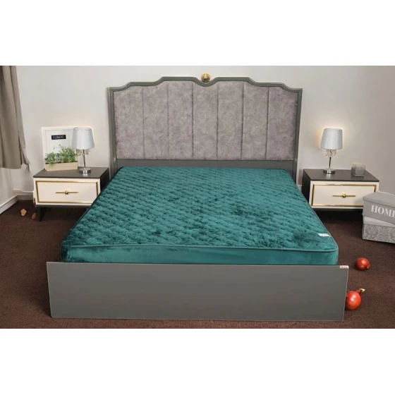 Наматрасник защитный Narlı 000694, односпальный, велюр, зеленый, 100x200 см Наматрасник защитный Narlı 000694, односпальный, велюр, зеленый, 100x200 см