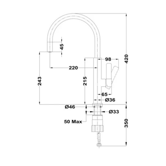 Смеситель TEKA FOT 995 серый 116030047