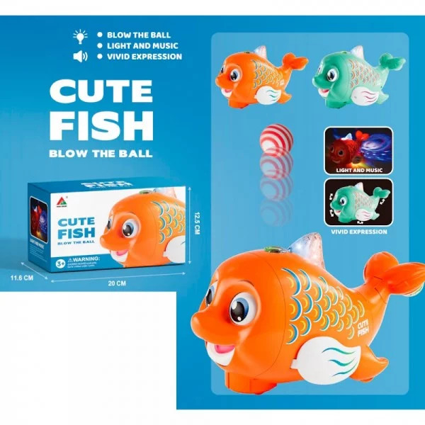 Sevimli Balıq oyuncağı 102-2 FW338-1A səs+işıq
