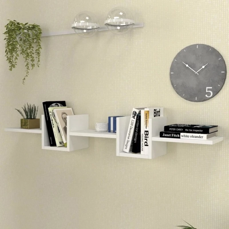 Стеллаж Ev Plus Alonza, 130x20x20 см, ЛДСП, белый