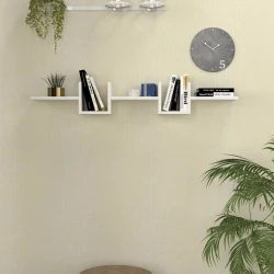 Стеллаж Ev Plus Alonza, 130x20x20 см, ЛДСП, белый