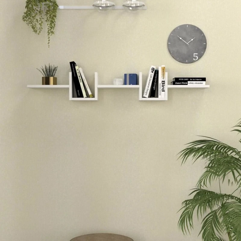 Стеллаж Ev Plus Alonza, 130x20x20 см, ЛДСП, белый