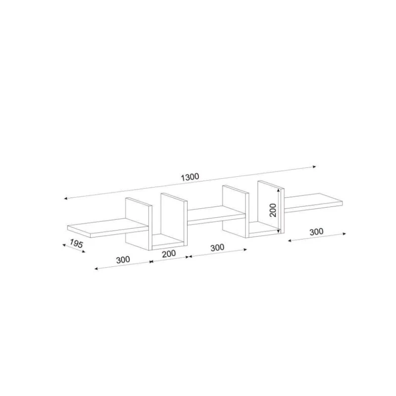 Стеллаж Ev Plus Alonza, 130x20x20 см, ЛДСП, белый