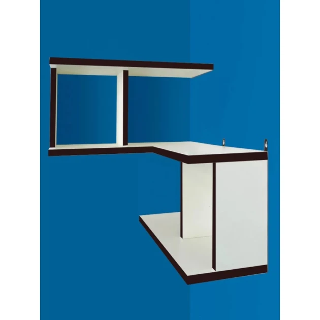 Настенная полка Art Mebel 109, ламинат, 85х45х25 см, белая/коричневая Настенная полка Art Mebel 109, ламинат, 85х45х25 см, белая/коричневая