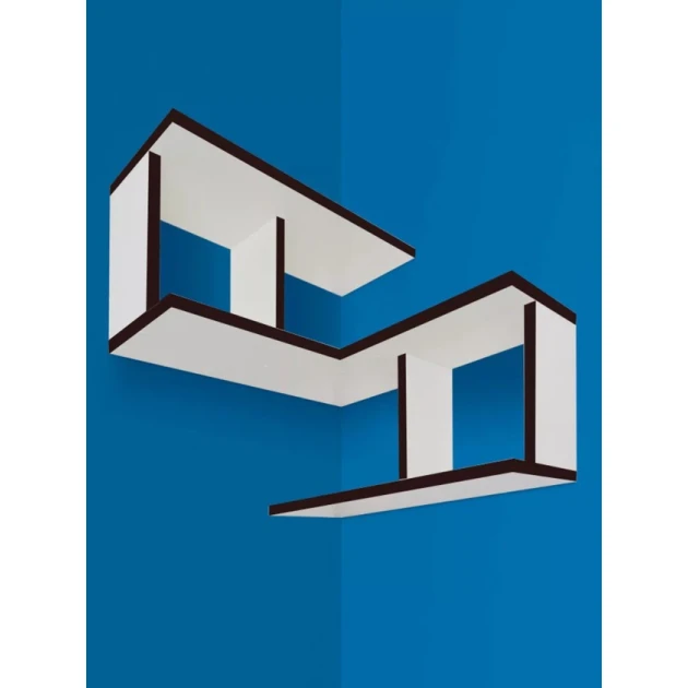 Настенная полка Art Mebel 109, ламинат, 85х45х25 см, белая/коричневая Настенная полка Art Mebel 109, ламинат, 85х45х25 см, белая/коричневая