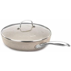 Сковородка Korkmaz Granita A1265, 2.5 л, 26x5 см, с крышкой, алюминий с антипригарным покрытием, Бежевый