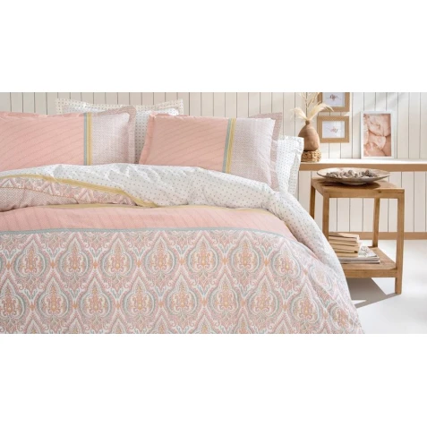 Комплект постельного белья Yataş Macbeth, пододеяльник 200х220 см, простыня 240х260 см, наволочка 50х70 см (2 шт), двуспальный, хлопок, розовый
