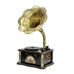 Vinil plastin pleyeri Qrammofon Qara/Qızılı Vinil plastin pleyeri Qrammofon Qara/Qızılı