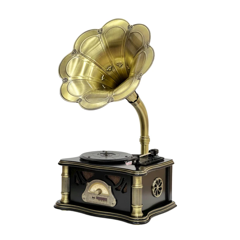 Vinil plastin pleyeri Qrammofon Qara/Qızılı Vinil plastin pleyeri Qrammofon Qara/Qızılı