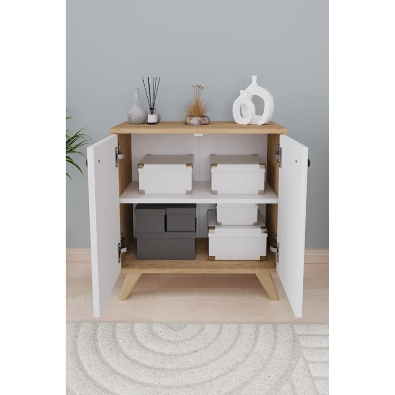 Тумба Ev Plus Symra 12115594, ЛДСП, белая, 30х64х67 см Тумба Ev Plus Symra 12115594, ЛДСП, белая, 30х64х67 см