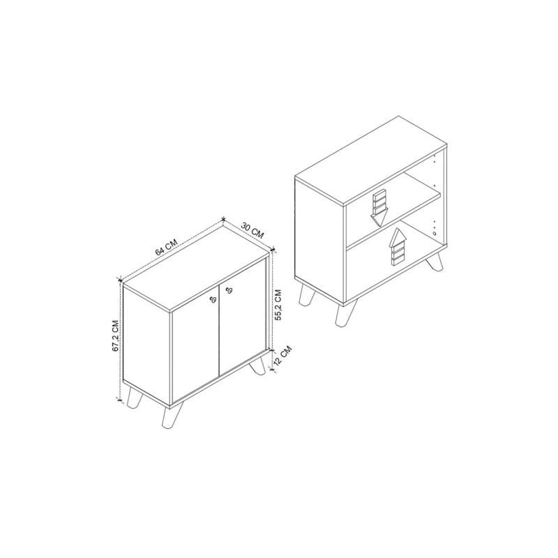 Тумба Ev Plus Symra 12115594, ЛДСП, белая, 30х64х67 см Тумба Ev Plus Symra 12115594, ЛДСП, белая, 30х64х67 см