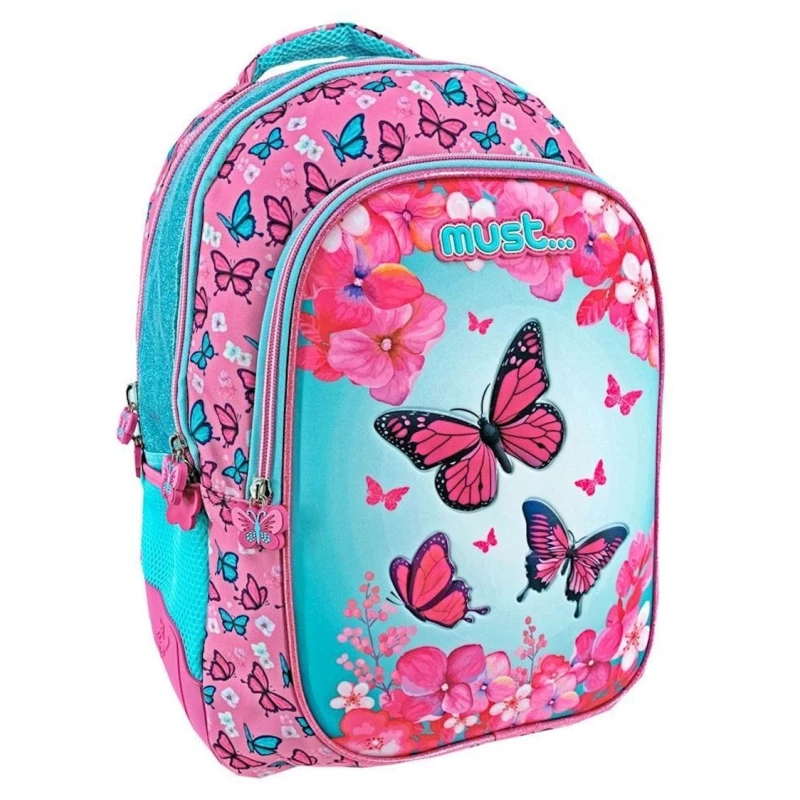 Школьный рюкзак Must 584500 полиэстер, розовый/голубой, для девочек, 32x18x43 см Школьный рюкзак Must 584500 полиэстер, розовый/голубой, для девочек, 32x18x43 см