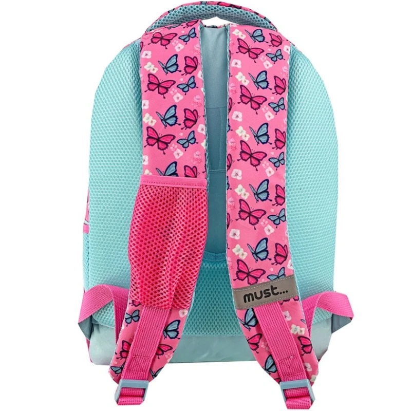 Школьный рюкзак Must 584500 полиэстер, розовый/голубой, для девочек, 32x18x43 см Школьный рюкзак Must 584500 полиэстер, розовый/голубой, для девочек, 32x18x43 см