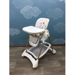 Стульчик для кормления Kidilo 572, белый/коричневый