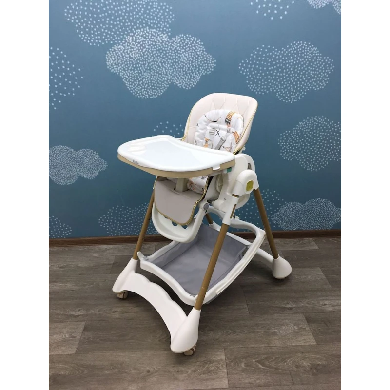 Стульчик для кормления Kidilo 572, белый/коричневый