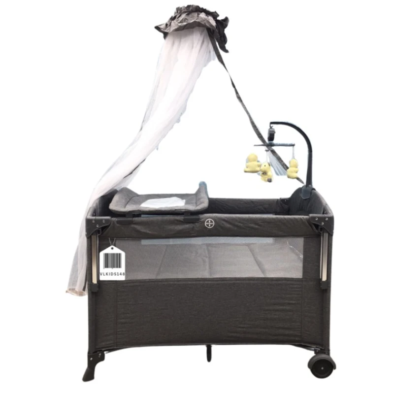 Manej-çarpayı Cool Baby VL-KIDS-148, boz, 110х70х74 sm