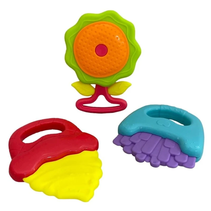 Набор прорезывателей-погремушек OB0000015, 3+ мес, 3 шт Набор прорезывателей-погремушек OB0000015, 3+ мес, 3 шт