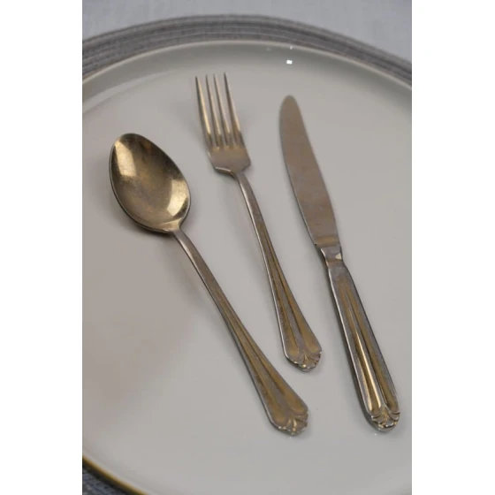 Набор десертных столовых приборов Kutahya Porselen Lugga Maya, 18 предметов, 6 персон, нержавеющая сталь, золотистый Набор десертных столовых приборов Kutahya Porselen Lugga Maya, 18 предметов, 6 персон, нержавеющая сталь, золотистый