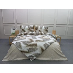 Комплект постельного белья MiraNova DMTZ-065, простыня 160х240 см, пододеяльник 160х220 см, наволочка 50х70 см, односпальный, белый/бежевый