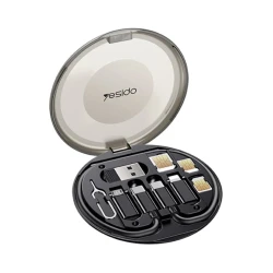 Кабель Yesido Multifunction 6 in 1 CA118 USB Type-C to USB Type-C, черный