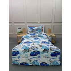 Комплект детского постельного белья Moon Star LLE08, пододеяльник 160х220 см, простыня 160х240 см, наволочка 50х70 см, односпальный, хлопок, разноцветный Комплект детского постельного белья Moon Star LLE08, пододеяльник 160х220 см, простыня 160х240 см, наволочка 50х70 см, односпальный, хлопок, разноцветный