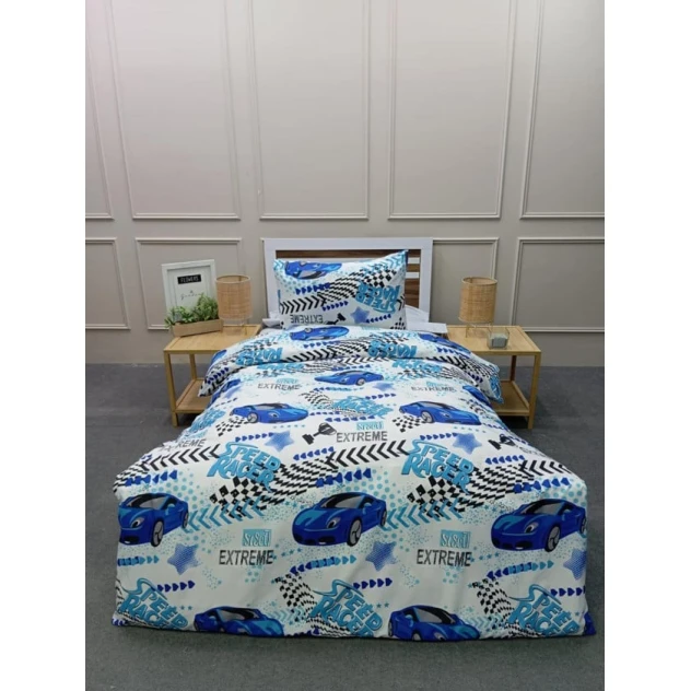 Комплект детского постельного белья Moon Star LLE08, пододеяльник 160х220 см, простыня 160х240 см, наволочка 50х70 см, односпальный, хлопок, разноцветный Комплект детского постельного белья Moon Star LLE08, пододеяльник 160х220 см, простыня 160х240 см, наволочка 50х70 см, односпальный, хлопок, разноцветный