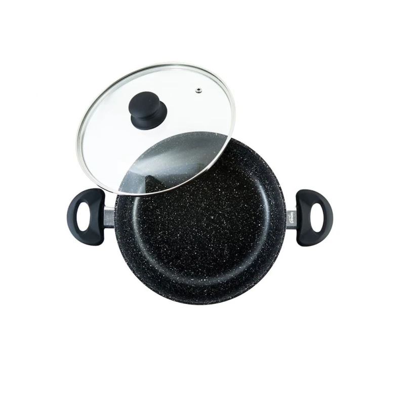 Кастрюля Hom-me 101212, 24 см, 5.2 л, алюминий, черный Кастрюля Hom-me 101212, 24 см, 5.2 л, алюминий, черный