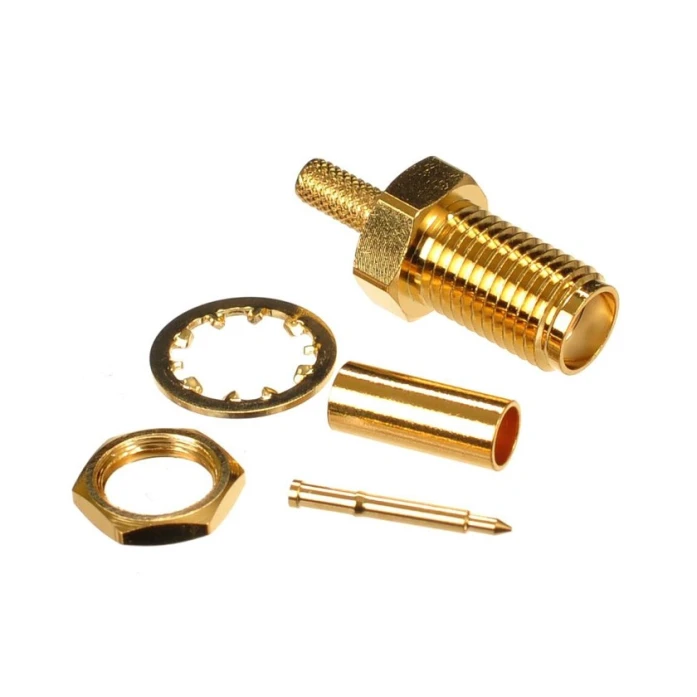 Bağlayıcı SMA Female Nut Bulkhead Crimp