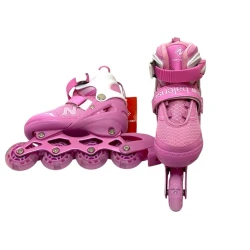 Роликовые коньки для детей M6761, розовые, размер M (35-38) Роликовые коньки для детей M6761, розовые, размер M (35-38)