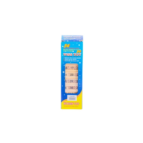 Настольная игра Дженга Jenga Wiss Toy 1970-26, 20х8 см, 54 предмета, дерево