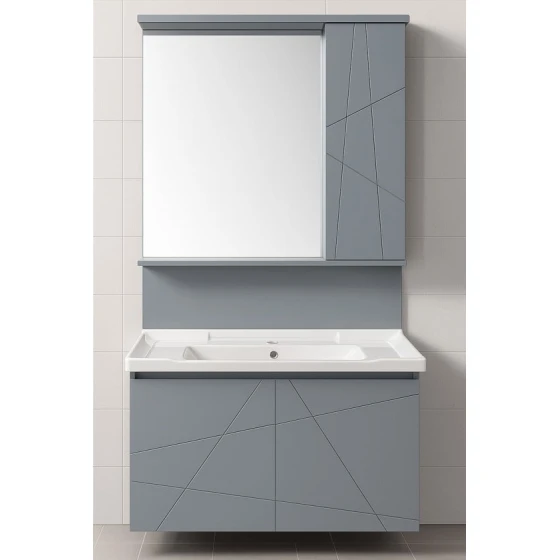 Комплект мебели для ванной Elfa 153-80, серый Комплект мебели для ванной Elfa 153-80, серый