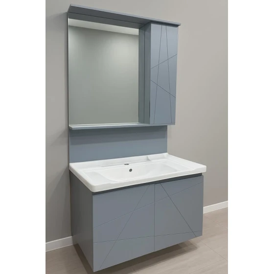 Комплект мебели для ванной Elfa 153-80, серый Комплект мебели для ванной Elfa 153-80, серый