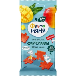 Meyvə dilimləri ФрутоНяня Пазлы Яблоко и Манго, 12+ ay, 20 q