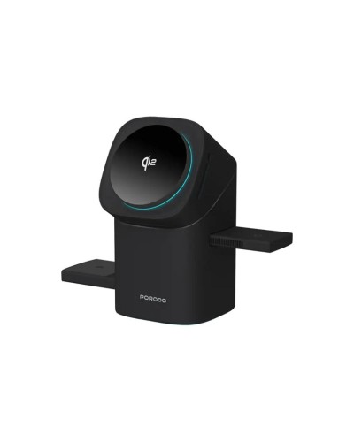 Simsiz enerji toplama cihazı Porodo Auto Rotate Slide Qi2 Magsafe Black