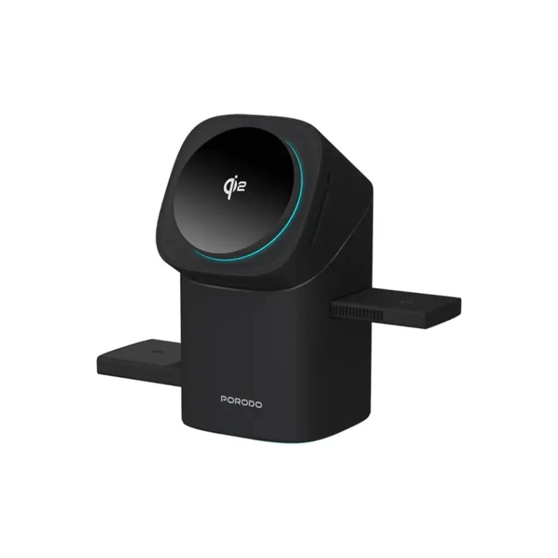 Беспроводное зарядное устройство Porodo Auto Rotate Slide Qi2 Magsafe Black Беспроводное зарядное устройство Porodo Auto Rotate Slide Qi2 Magsafe Black