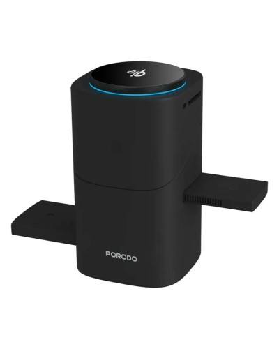 Simsiz enerji toplama cihazı Porodo Auto Rotate Slide Qi2 Magsafe Black