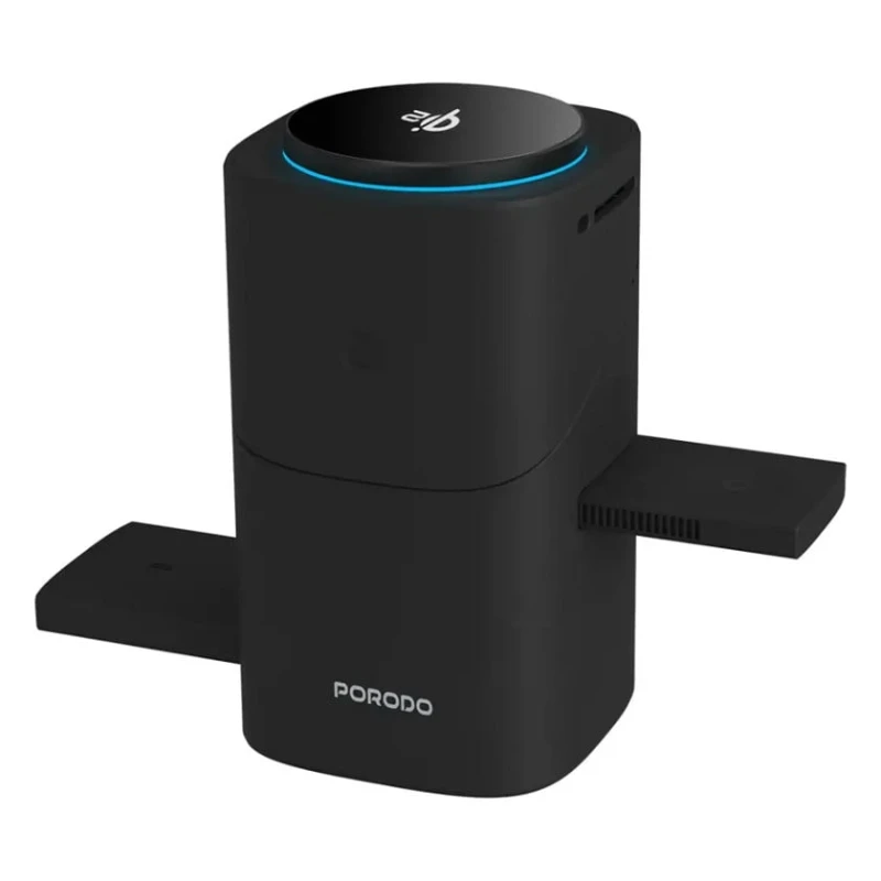 Беспроводное зарядное устройство Porodo Auto Rotate Slide Qi2 Magsafe Black Беспроводное зарядное устройство Porodo Auto Rotate Slide Qi2 Magsafe Black