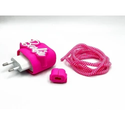 Чехол для зарядного устройства Barbie, силикон, розовый Чехол для зарядного устройства Barbie, силикон, розовый