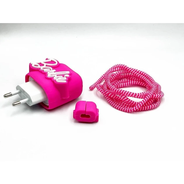 Чехол для зарядного устройства Barbie, силикон, розовый