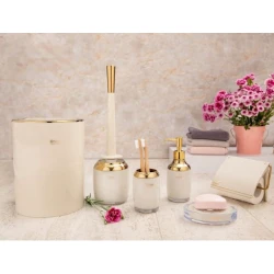 Набор для ванной Limon OP-48901, бежевый/золотистый, 6 шт