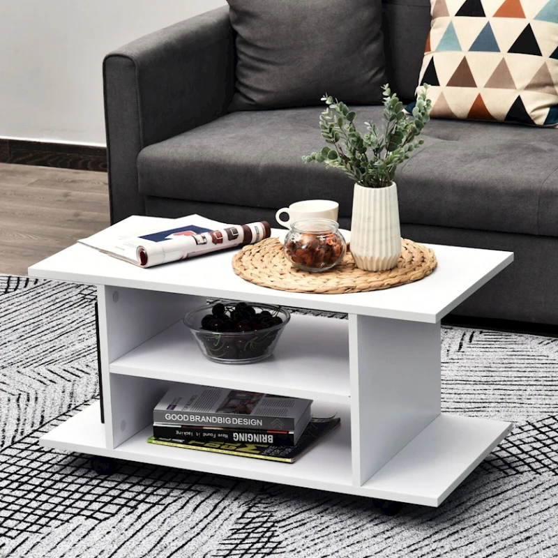 Журнальный стол Ev Plus Legno 12115615, ЛДСП, белый, 40х40х80 см