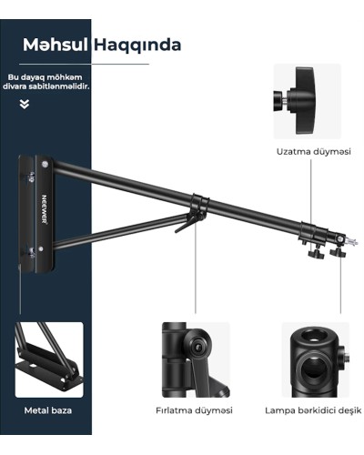Kronşteyn Neewer Studio Video Triangle Wall Mounting, 180 sm