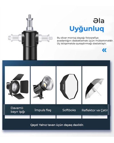 Kronşteyn Neewer Studio Video Triangle Wall Mounting, 180 sm