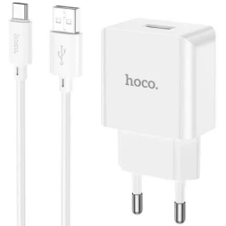 Сетевое зарядное устройство Hoco C106A with Cable Type-C 10.5 W, Белый